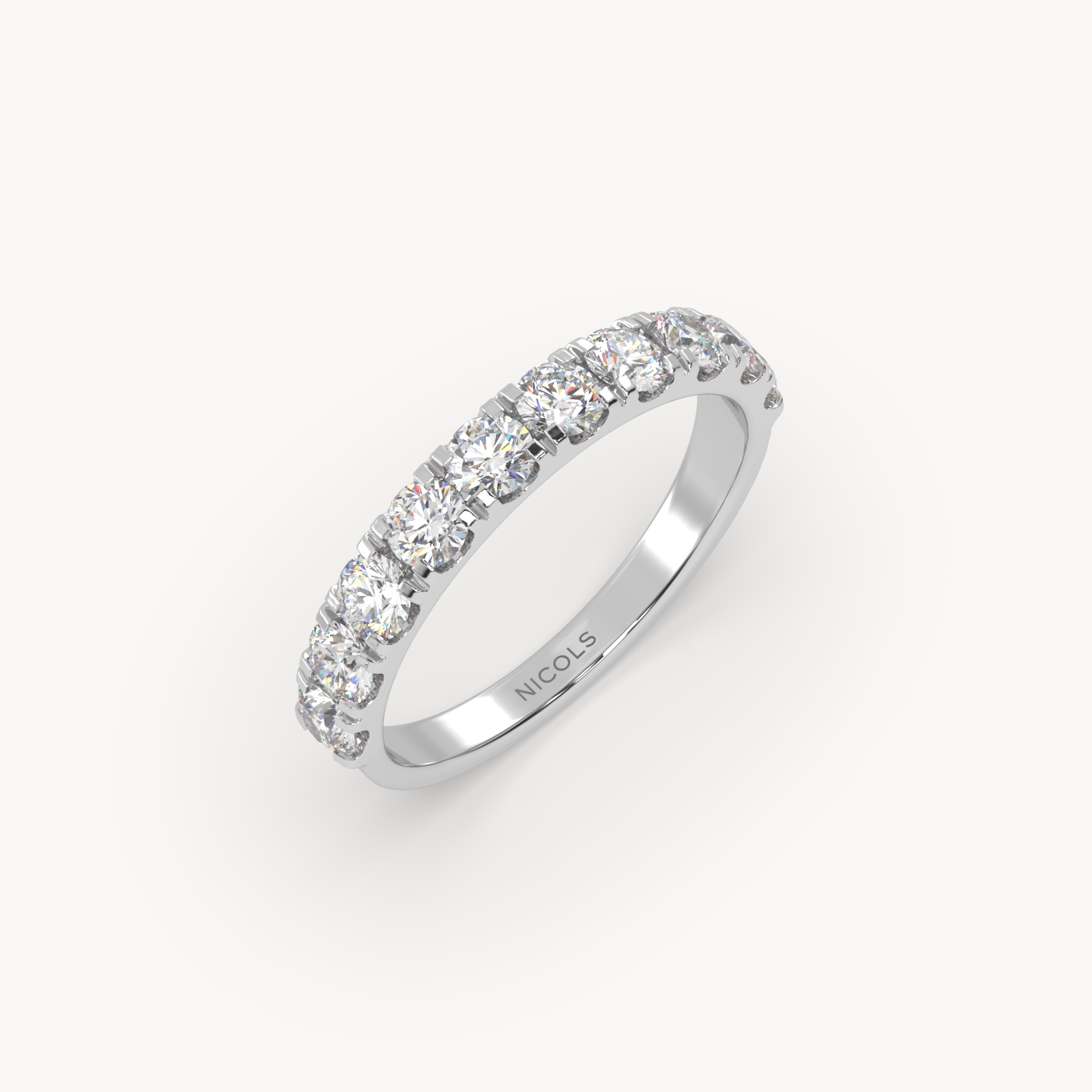 petite pavé half eternity ring round cut – 1ct total