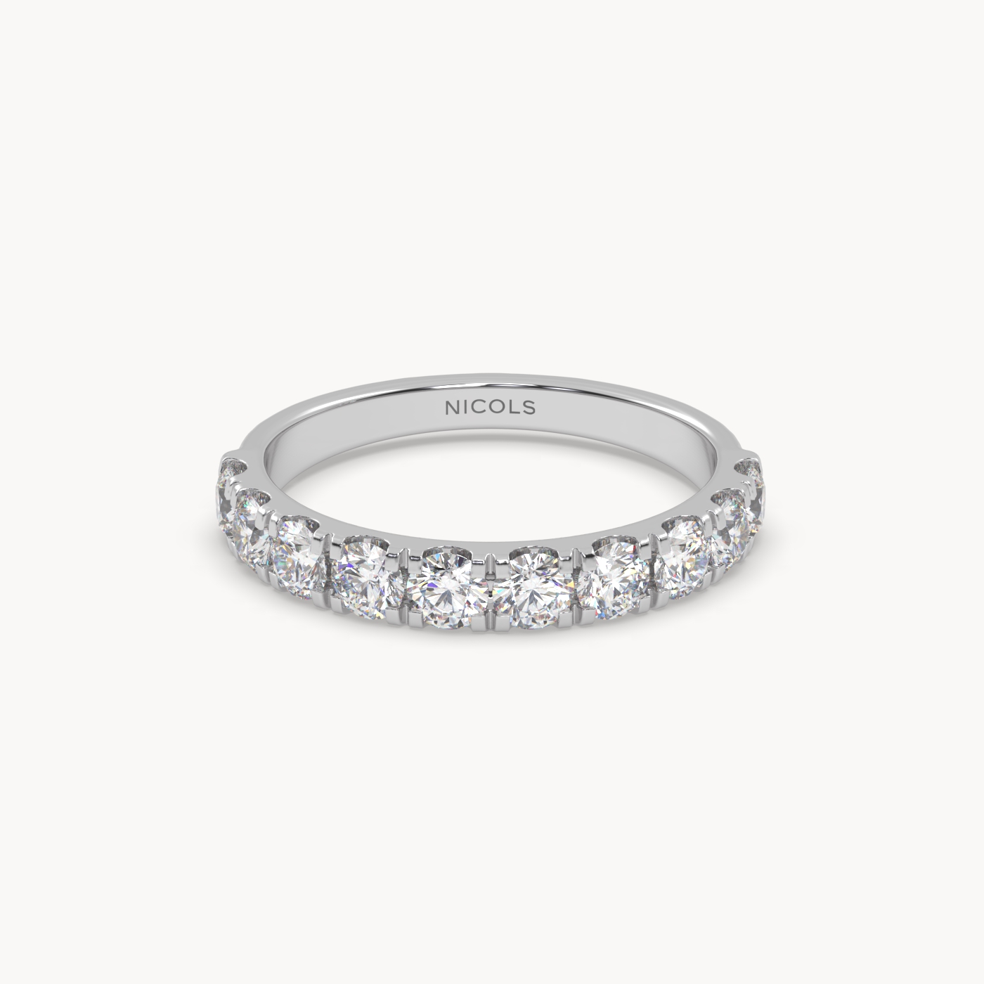 18k white gold  petite pavé half eternity ring round cut – 0.70ct total Photos & images