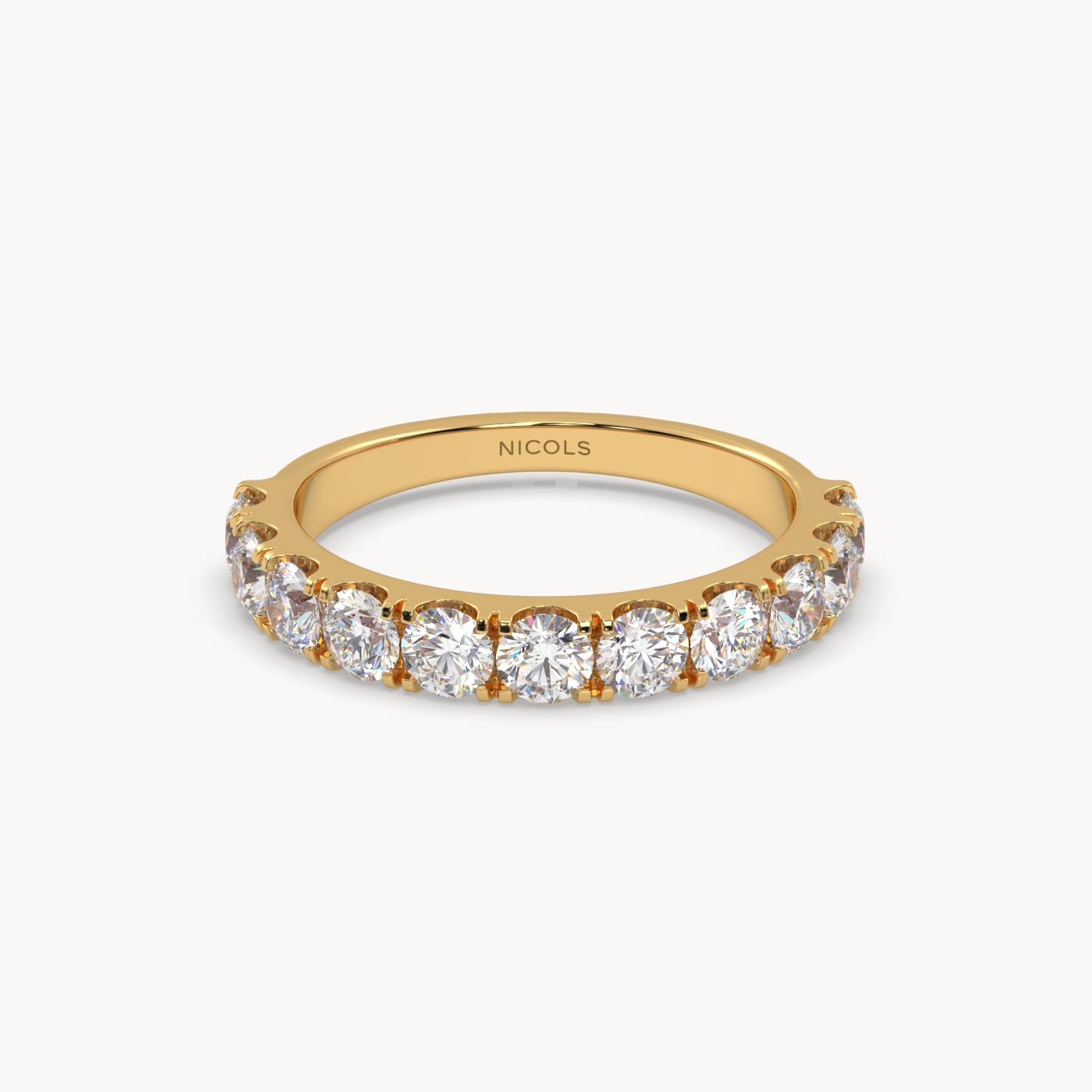 petite pavé half eternity ring round cut – 1.5ct total