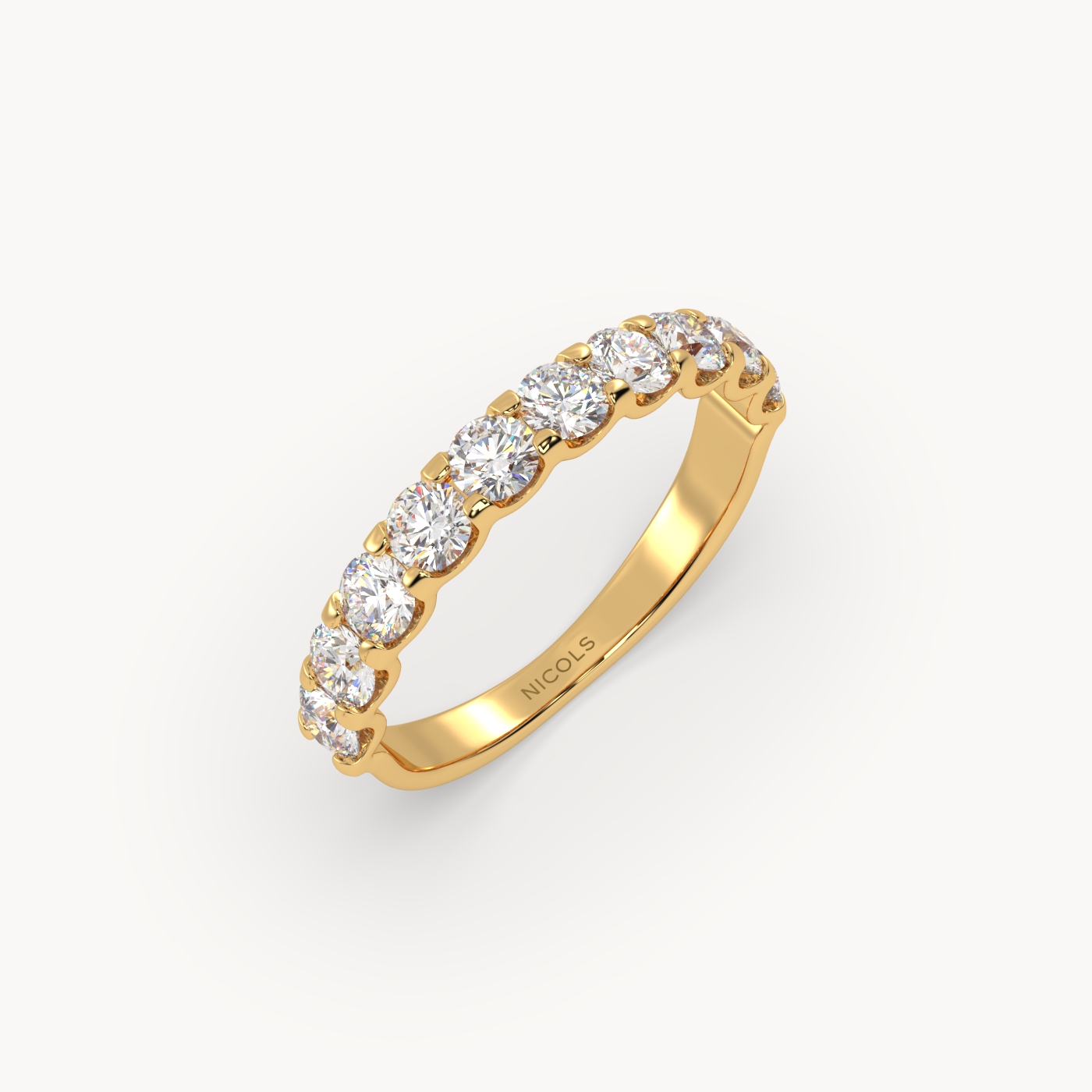round cut half eternity ring – 1.00ct total