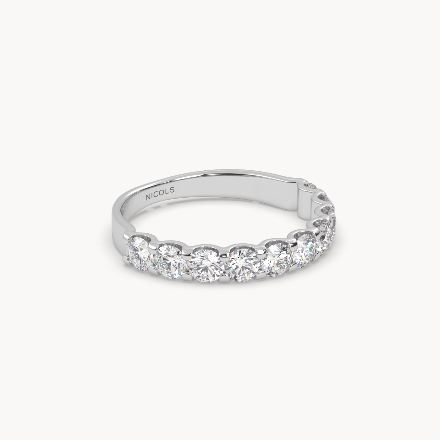 round cut half eternity ring – 1.00ct total