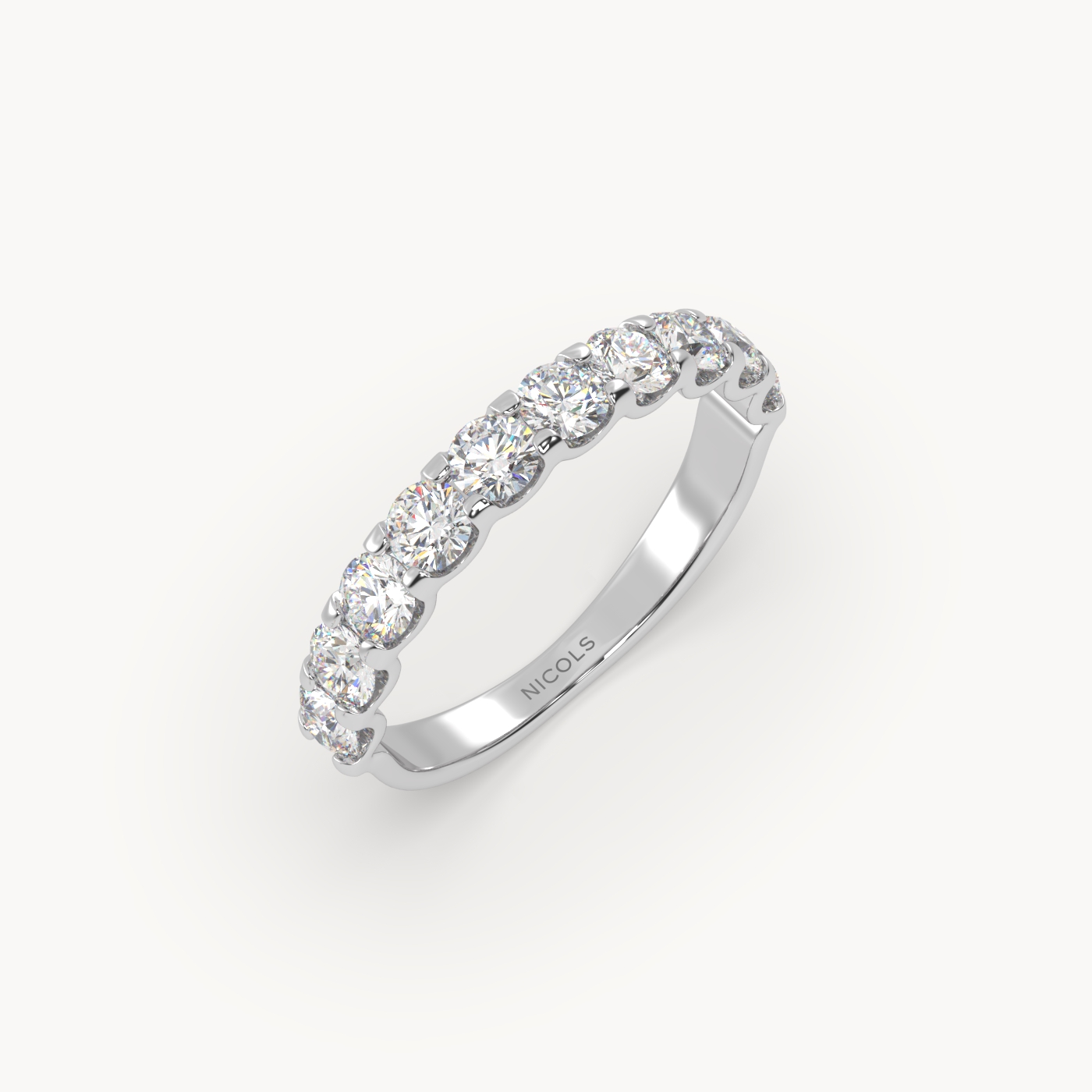 round cut half eternity ring – 1.00ct total