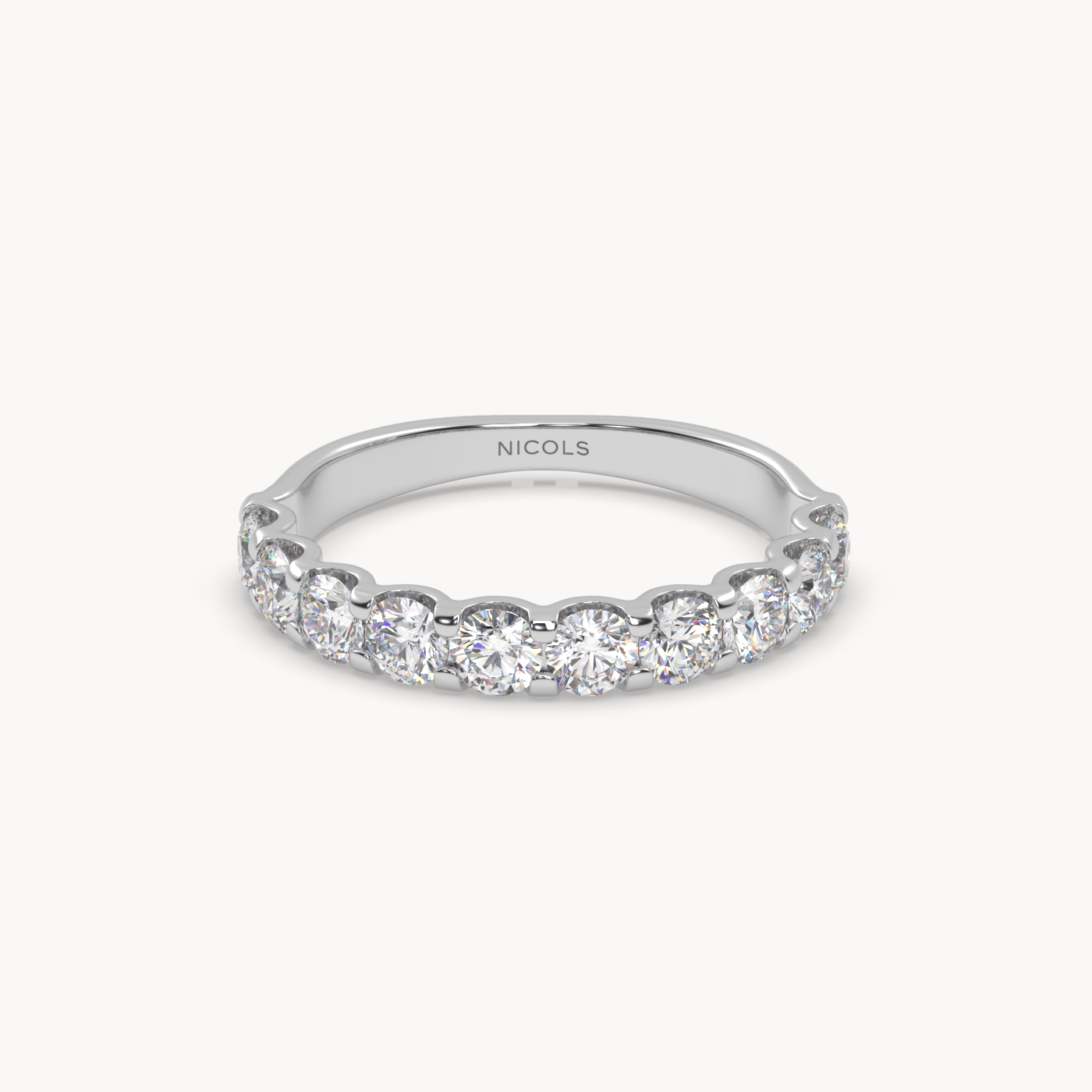 round cut half eternity ring – 1.00ct total