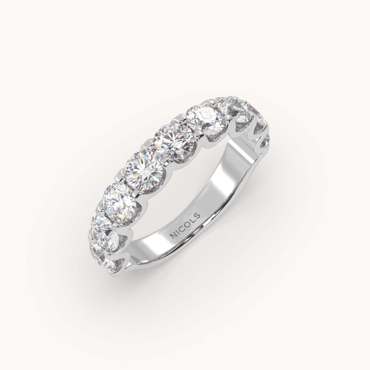 round cut half eternity ring – 2ct total