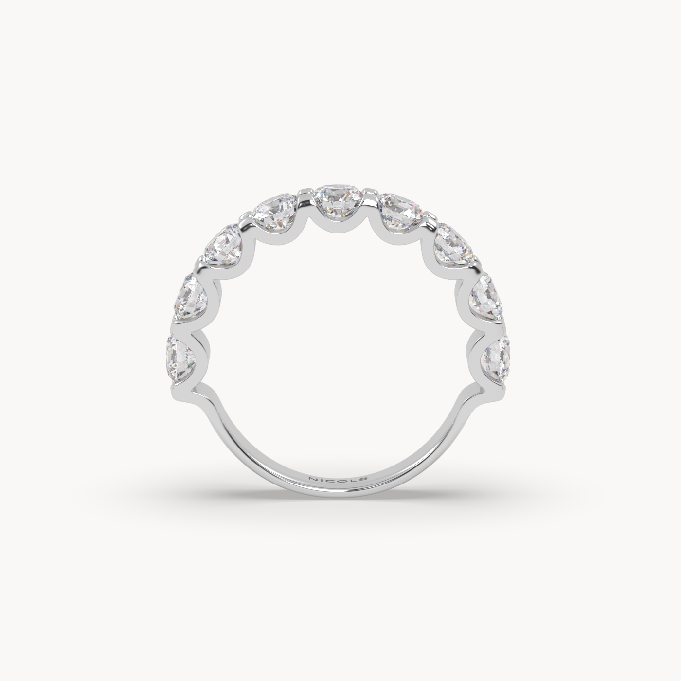 round cut half eternity ring – 2ct total