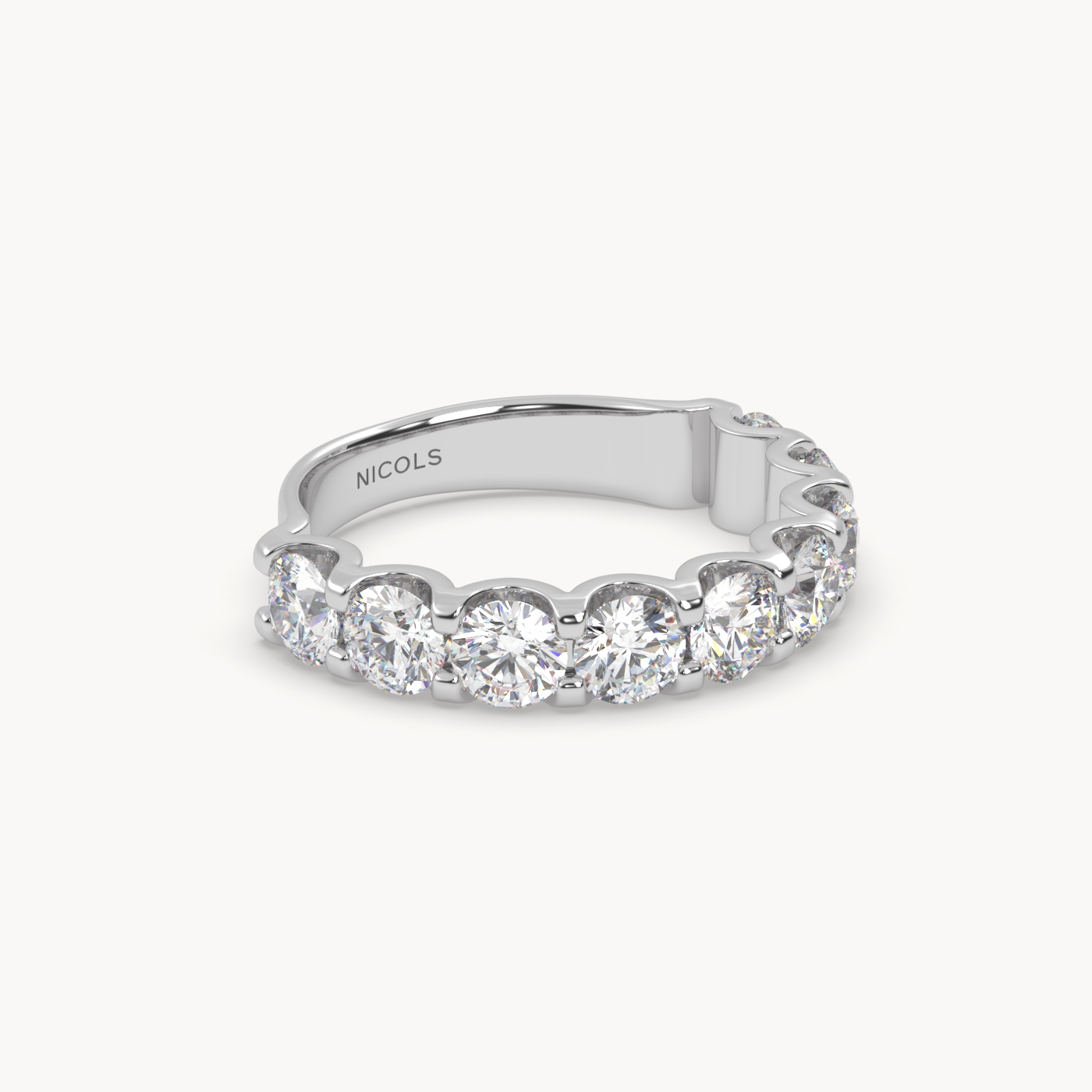 round cut half eternity ring – 2ct total