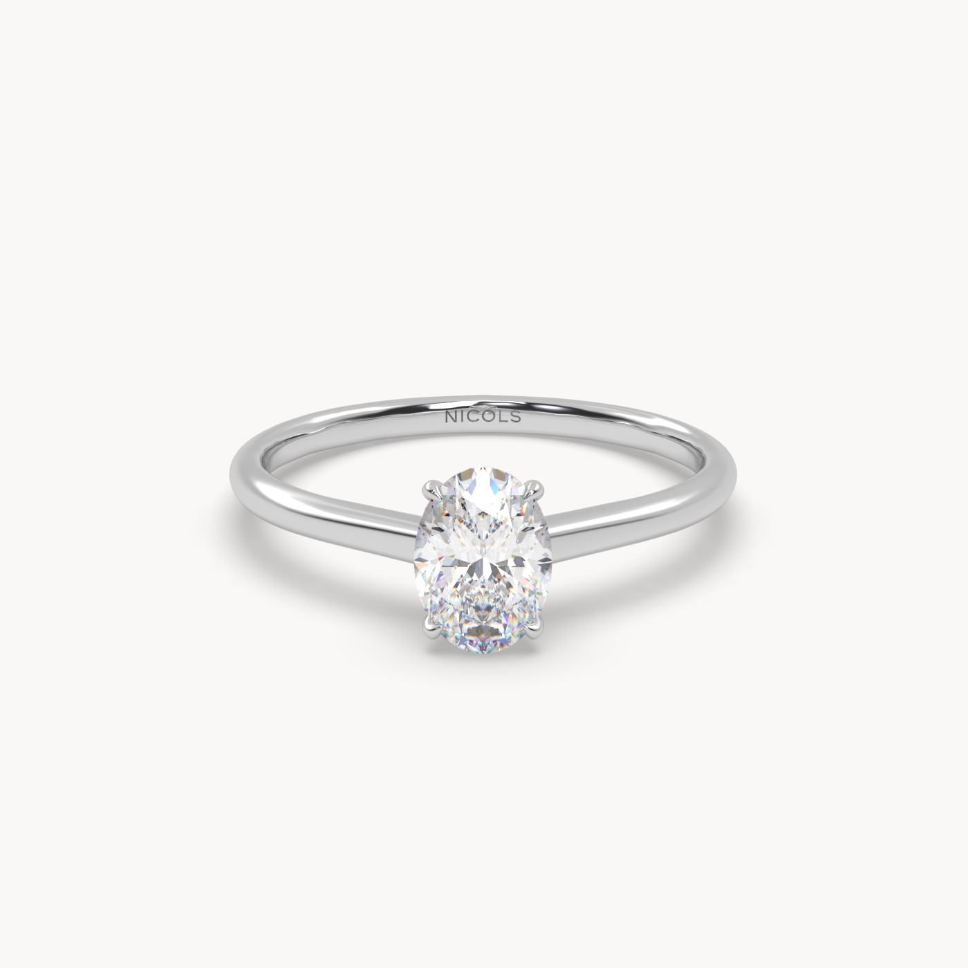 pt platinum  cathedral solitaire engagement ring for 0.70ct oval diamond Photos & images