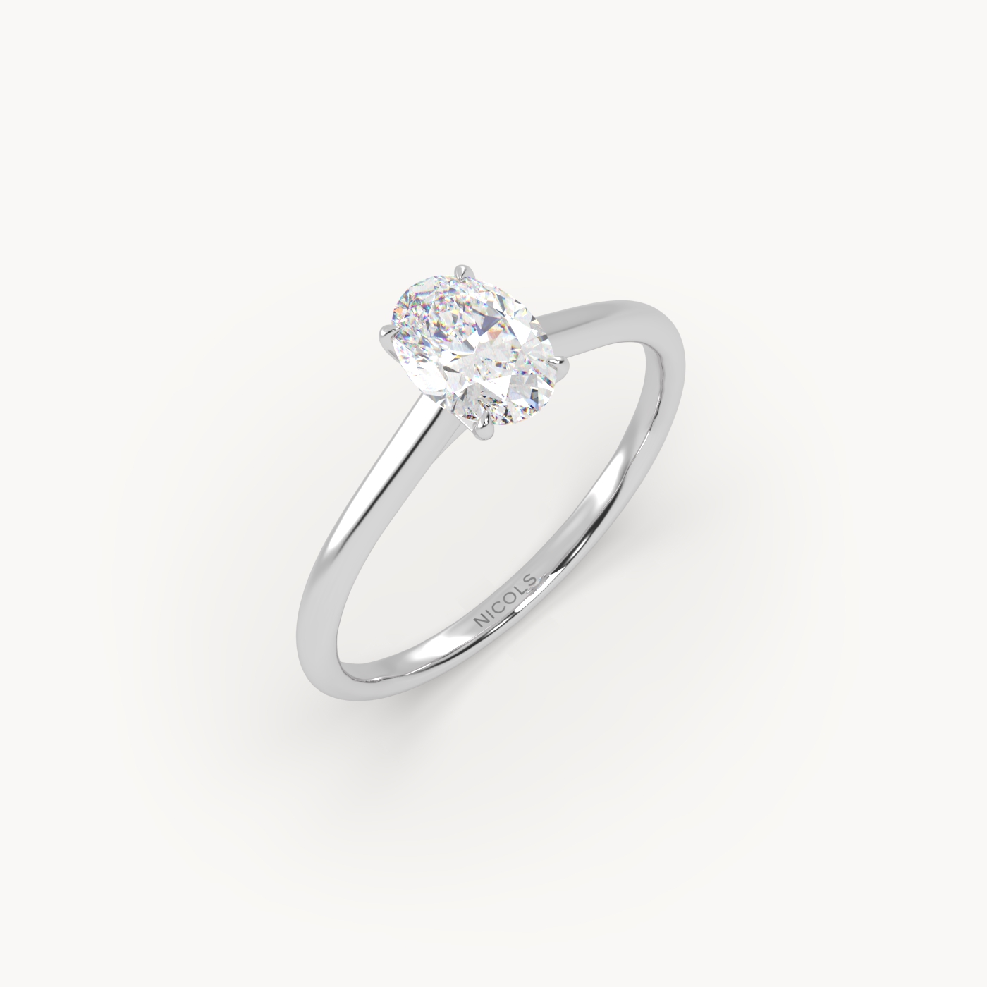 pt platinum  cathedral solitaire engagement ring for 0.70ct oval diamond