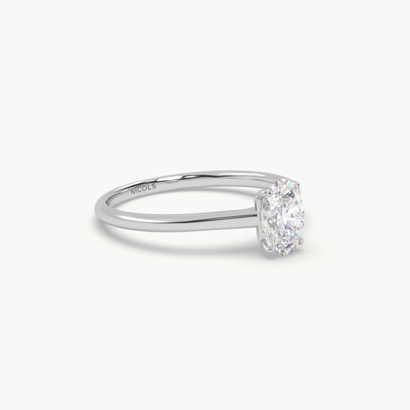 pt platinum  cathedral solitaire engagement ring for 0.70ct oval diamond