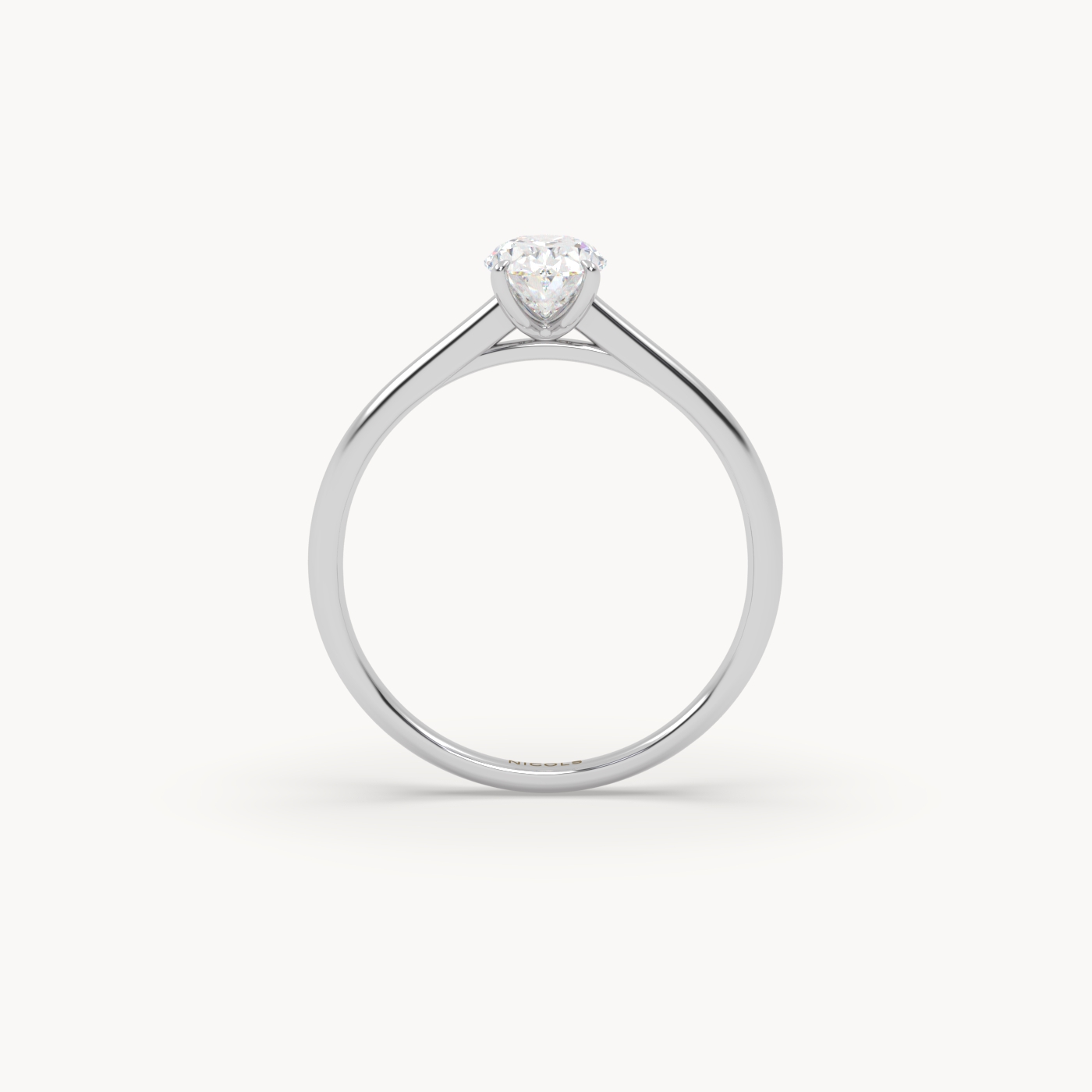 pt platinum  cathedral solitaire engagement ring for 0.70ct oval diamond