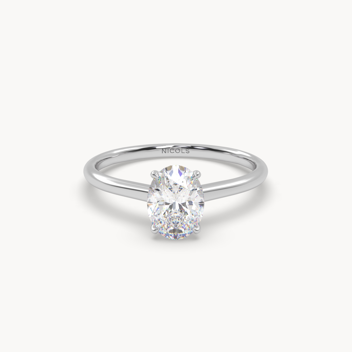 pt platinum  cathedral solitaire engagement ring for 1ct oval diamond Photos & images