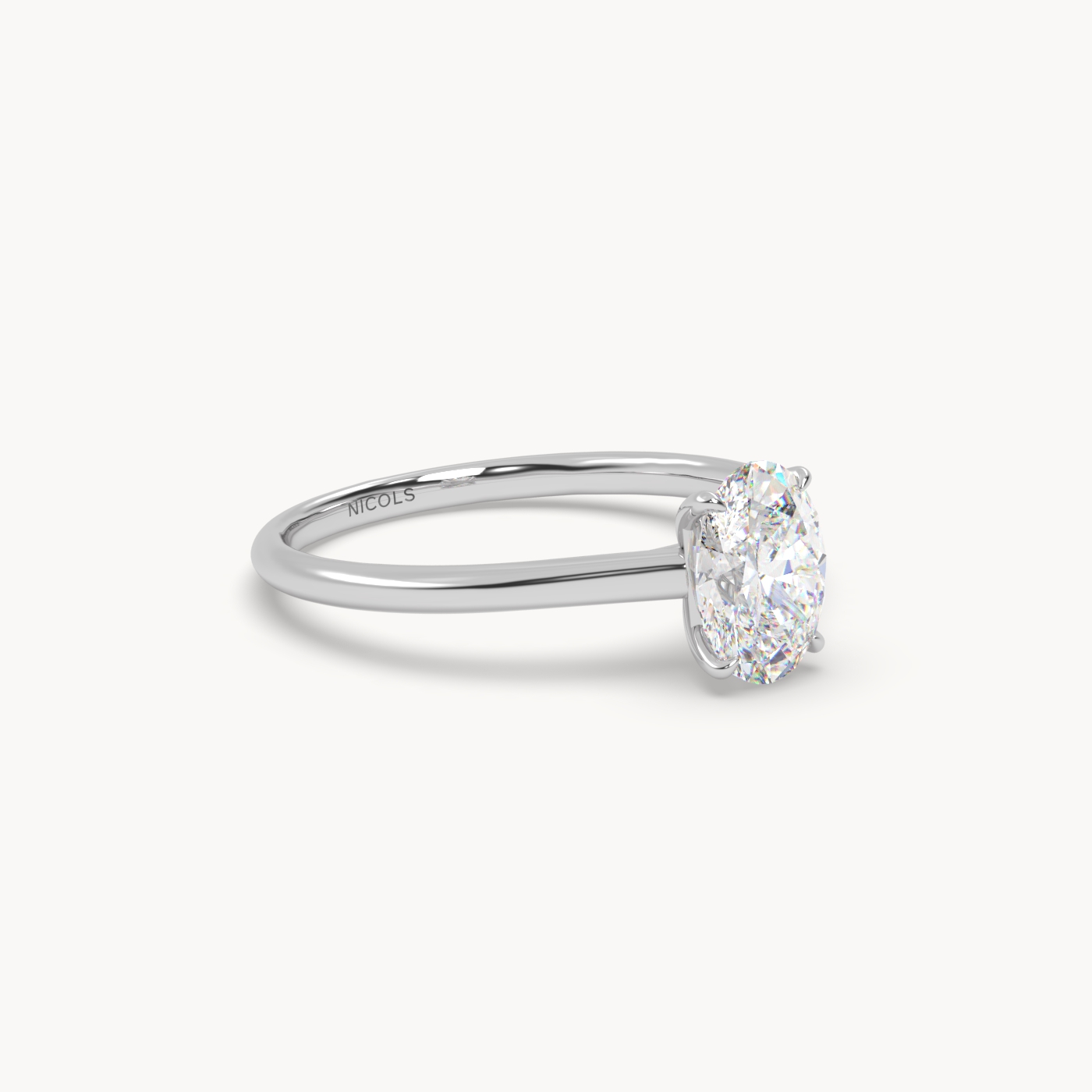 pt platinum  cathedral solitaire engagement ring for 1ct oval diamond
