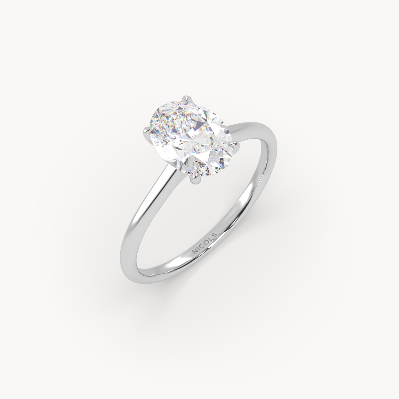 pt platinum  cathedral solitaire engagement ring for 1.5ct oval diamond