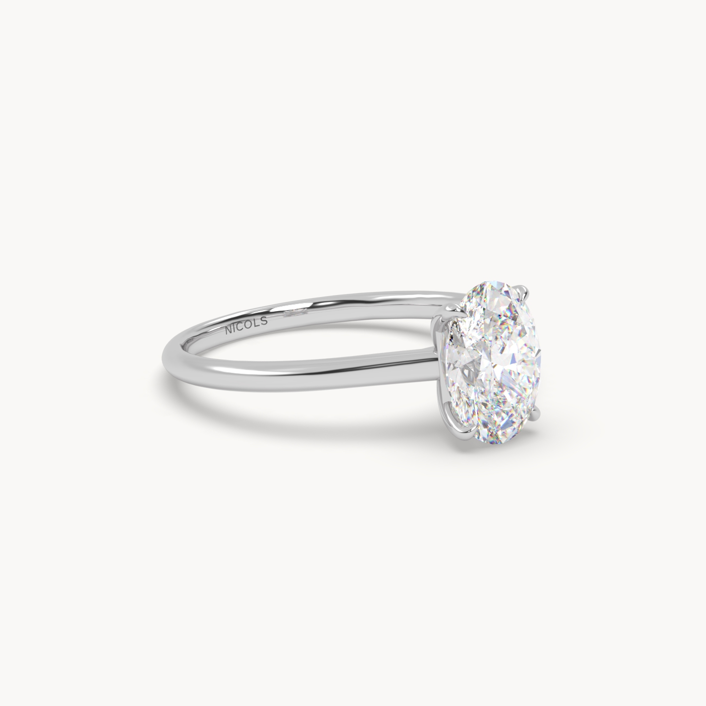 pt platinum  cathedral solitaire engagement ring for 1.5ct oval diamond