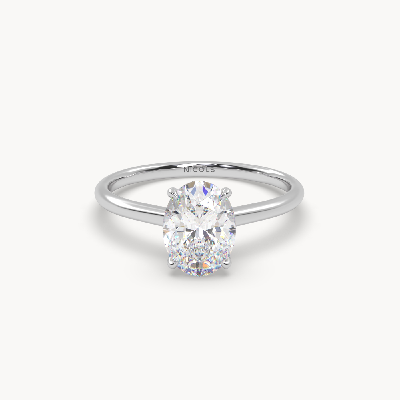 pt platinum  cathedral solitaire engagement ring for 1.5ct oval diamond